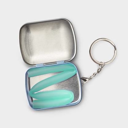 8&quot; Reusable Silicone Straw &amp; Travel Case Key Chain - GoSili