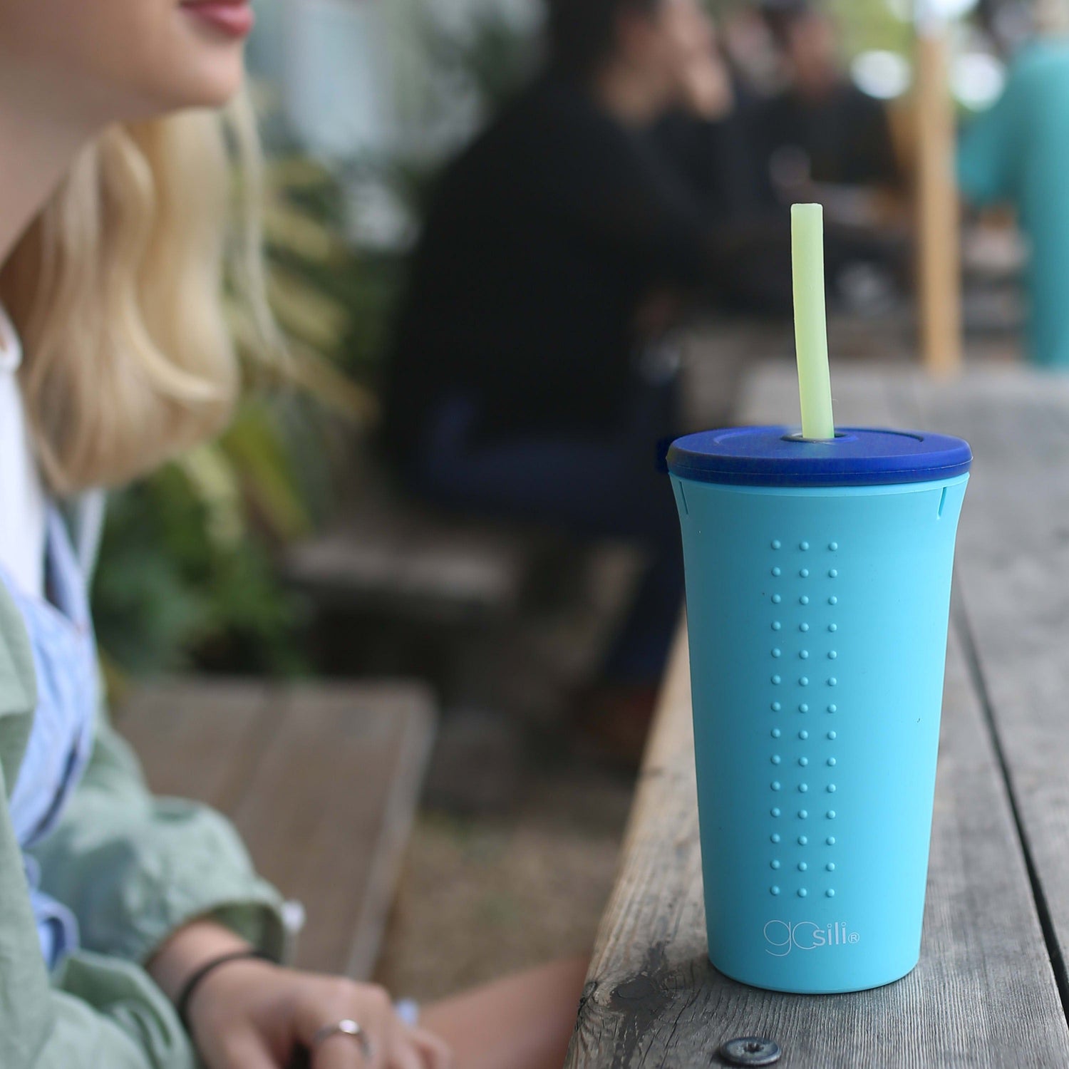 Colorful silicone straw lids compatible with all sizes of GoSili cups.

