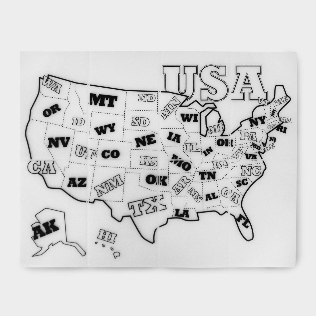 GoSili reusable silicone placemat with a U.S. map, made from 100% European-grade platinum silicone.
