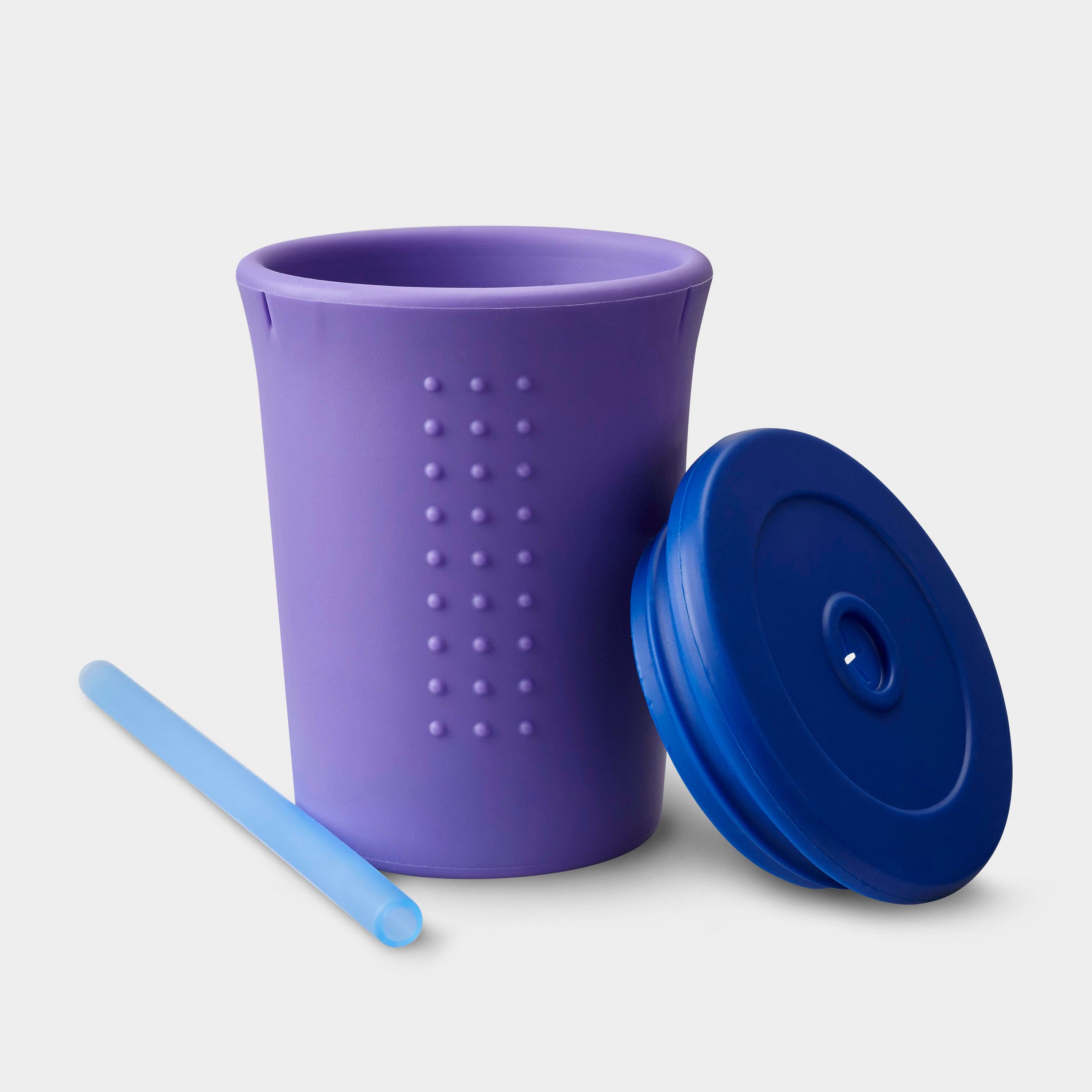 GoSili reusable silicone straw cups in various colors and sizes, perfect for all ages.
