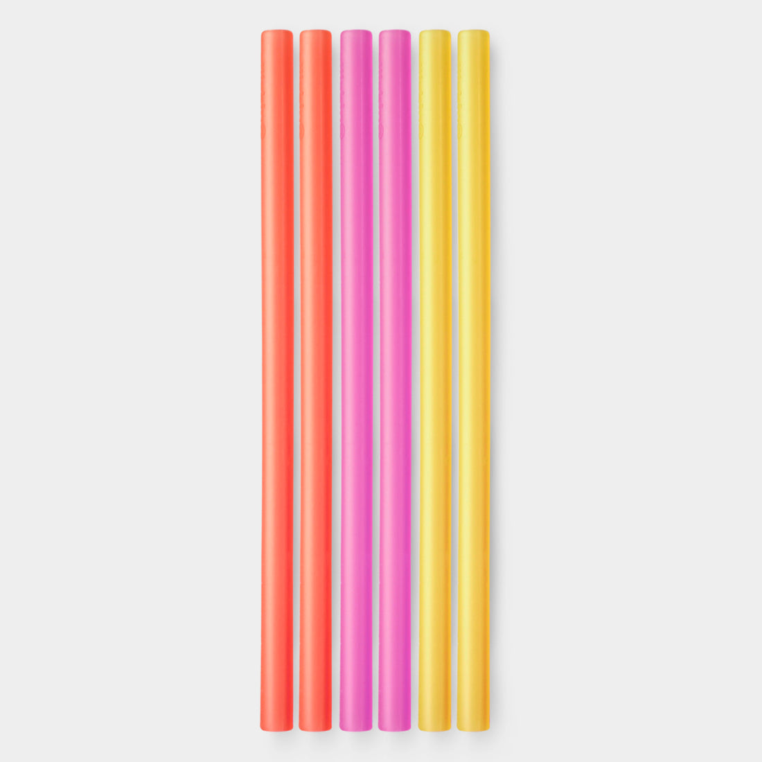 GoSili reusable silicone straws in a multi-pack of six with three vibrant colors.