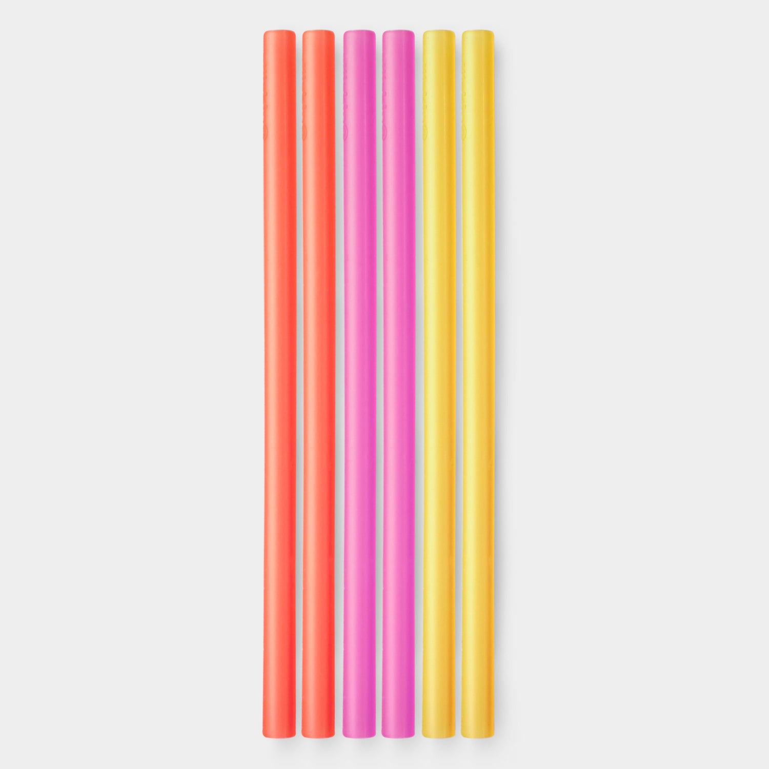 GoSili reusable silicone straws in a multi-pack of six with three vibrant colors.