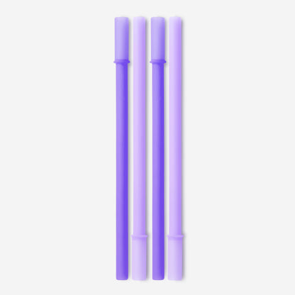 Multi-pack of 4 GoSili SiliStraws with built-in stoppers to fit straw lids.
