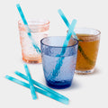 GoSili® 8" Silicone Ocean Straws that Support Ocean Conservation, Eco-Friendly Reusable Soft Drinking Straws with Marble/Swirl, 6pk