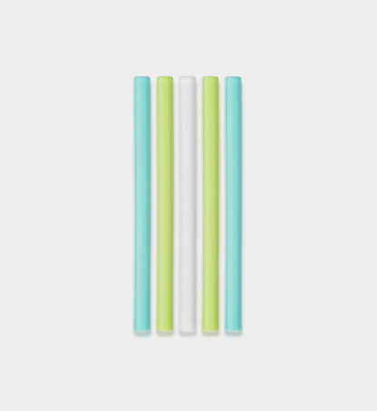 GoSili reusable silicone straws multi-pack with 5 cocktail straws in 3 vibrant colors