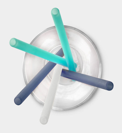 Set of 5 Soft and sustainable GoSili cocktail silicone straws for reducing plastic waste