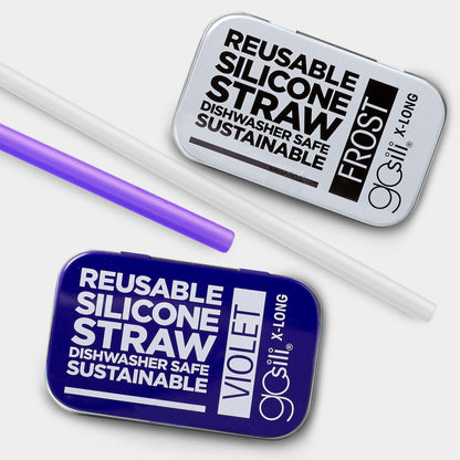 Set of silicone straw with durable, pocket-friendly aluminum travel case.