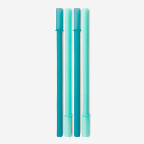 GoSili® 7.8" Connectable SiliStraw® 4pk, Eco-Friendly Reusable Soft Silicone Kids Drinking Straws