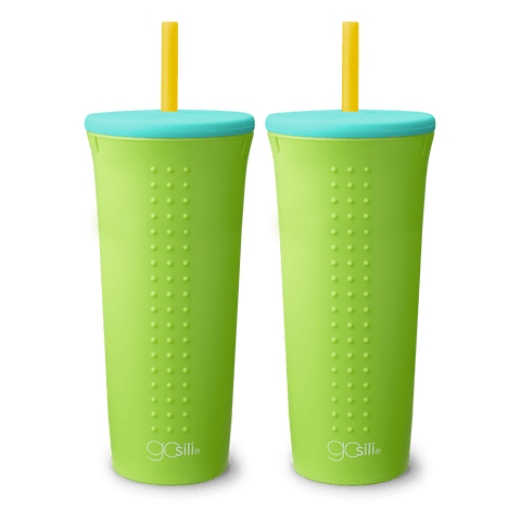 GoSili® 16oz Silicone Straw Tumbler Pint with Soft Eco-Friendly Reusable Silicone Drinking Straw