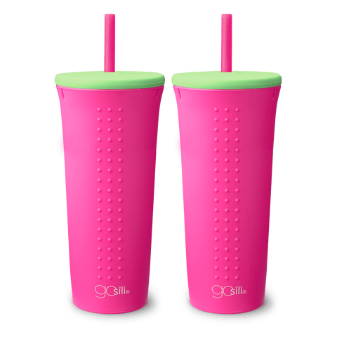 GoSili® 16oz Silicone Straw Tumbler Pint with Soft Eco-Friendly Reusable Silicone Drinking Straw