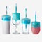 GoSili® Silicone Cup Cover Drink Protector with 6-¾" Reusable Soft Silicone Drinking Straws, Ocean Swirl, 2pk