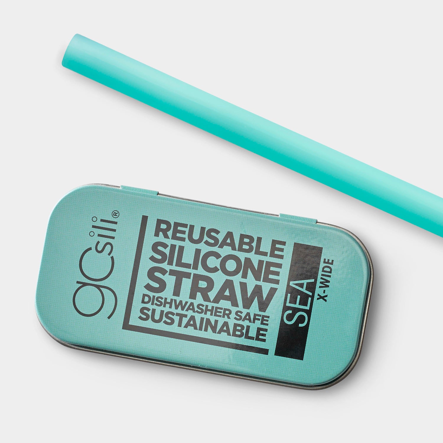 Extra-Wide 8.5&quot; Reusable Silicone Straw and Travel Case