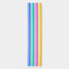 GoSili® 8" Silicone Straw Pack, Jewel-Tone Eco-Friendly, Soft Reusable Drinking Straws, 4pk