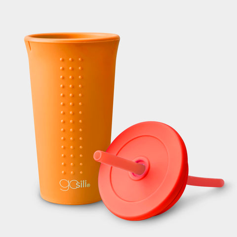 GoSili® 16oz Silicone Straw Tumbler Pint with Soft Eco-Friendly Reusable Silicone Drinking Straw