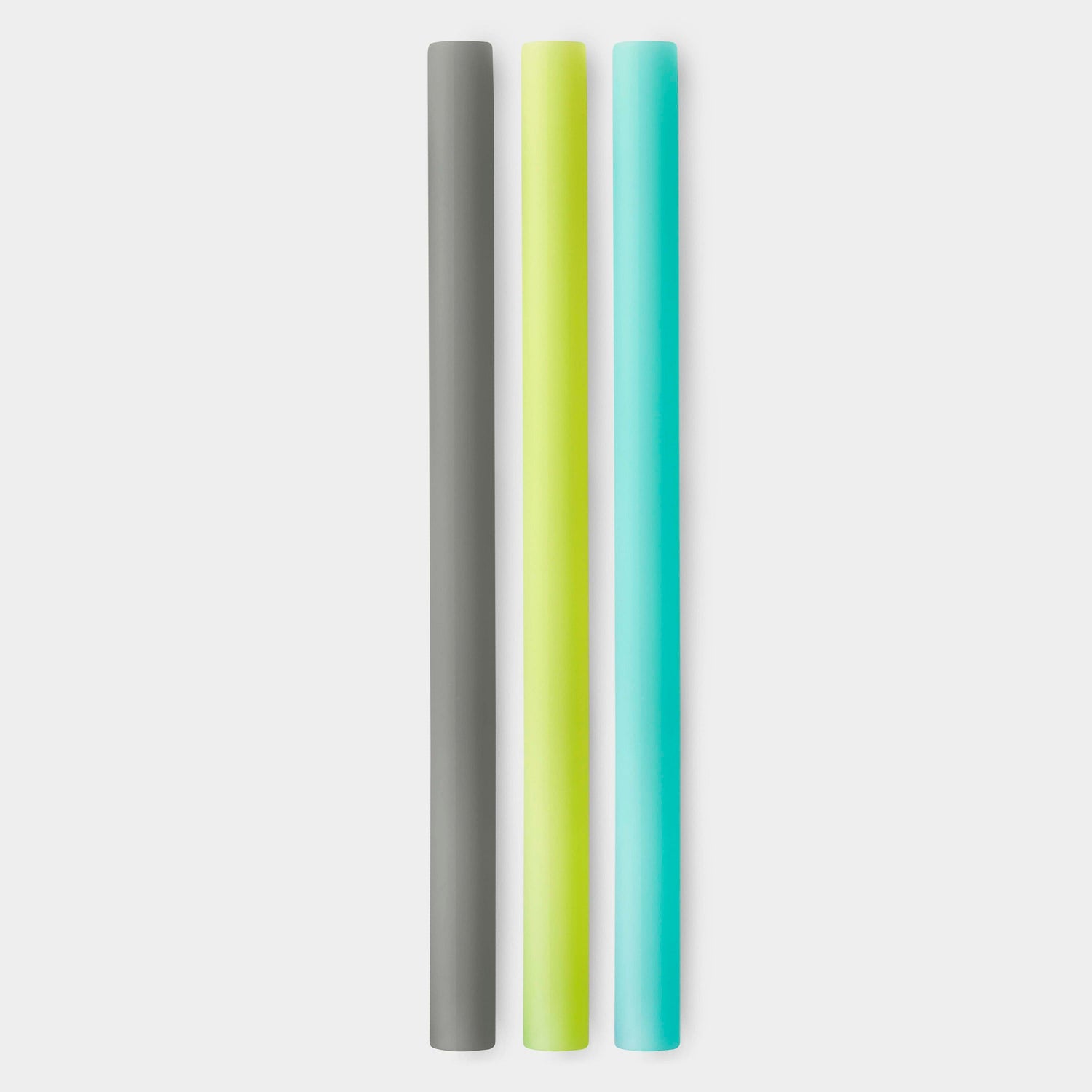 Extra-Wide 8.5&quot; Reusable Silicone Straw and Travel Case, 3pk