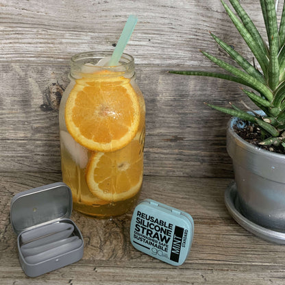 GoSili® 8" Silicone Straw with Travel Case, Eco - Friendly Reusable Soft Collapsible Drinking Straw, 1pk - GoSili