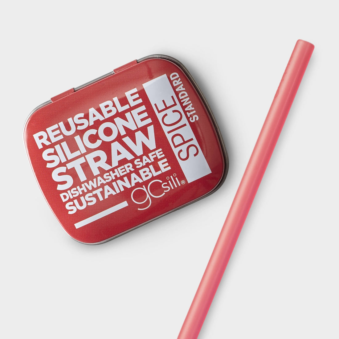 GoSili® 8" Silicone Straw with Travel Case, Eco - Friendly Reusable Soft Collapsible Drinking Straw, 1pk - GoSili