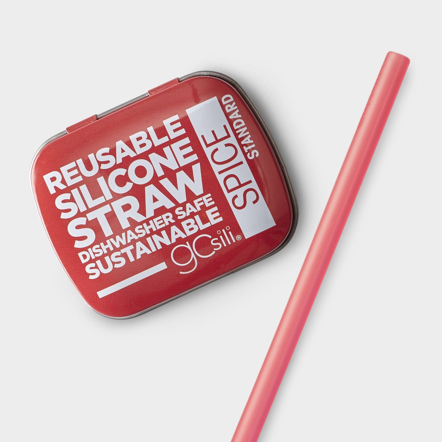 GoSili® 8" Silicone Straw with Travel Case, Eco - Friendly Reusable Soft Collapsible Drinking Straw, 1pk - GoSili