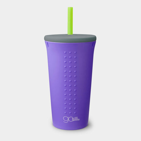 GoSili® 16oz Silicone Straw Tumbler Pint with Soft Eco-Friendly Reusable Silicone Drinking Straw