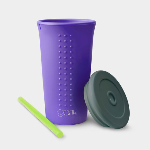 GoSili® 16oz Silicone Straw Tumbler Pint with Soft Eco-Friendly Reusable Silicone Drinking Straw