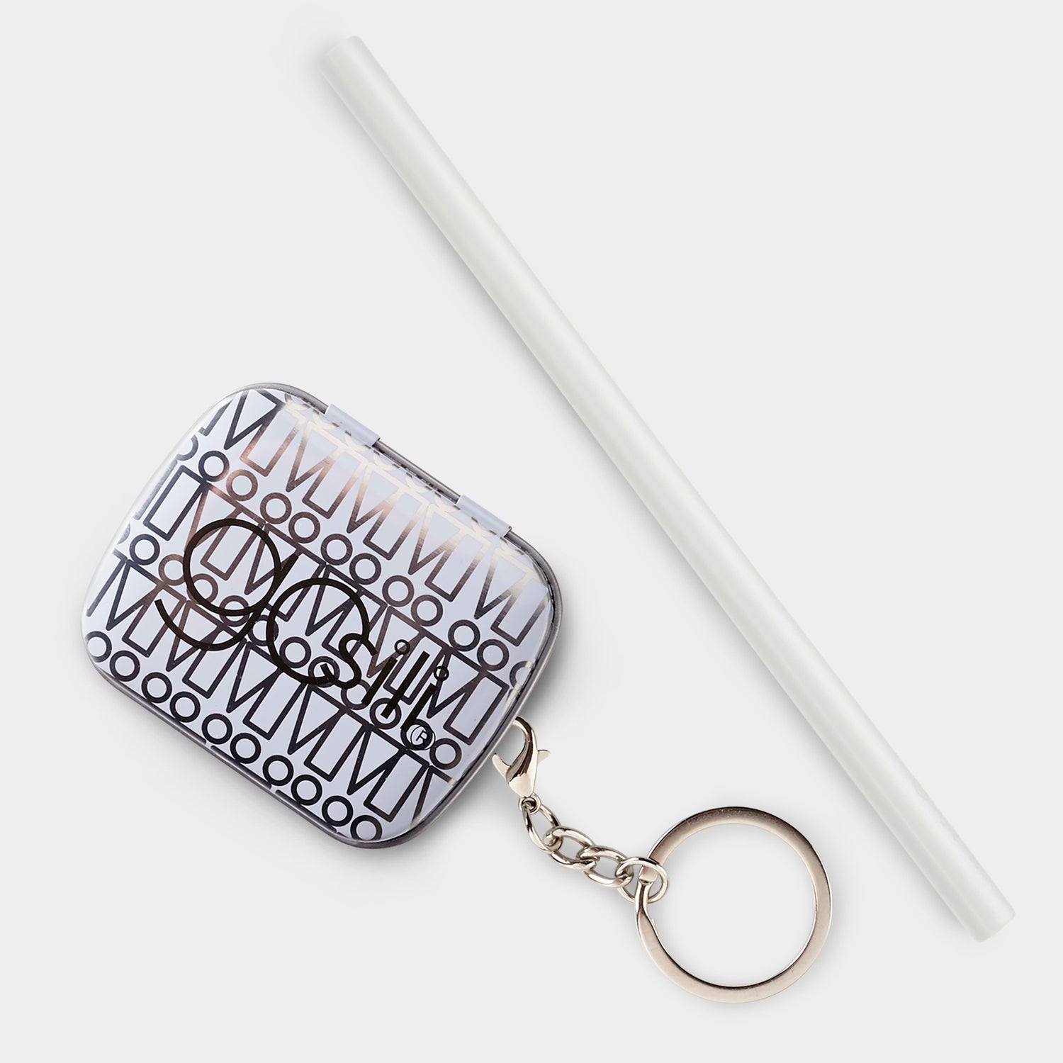 8&quot; Reusable Silicone Straw &amp; Travel Case Key Chain