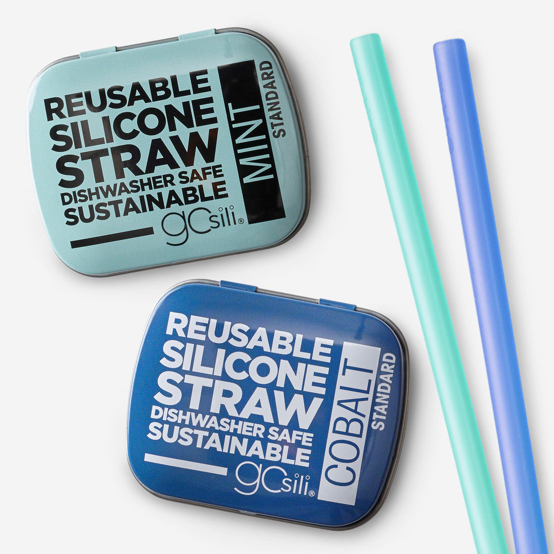 8&quot; Reusable Silicone Straw &amp; Travel Case, 2pk