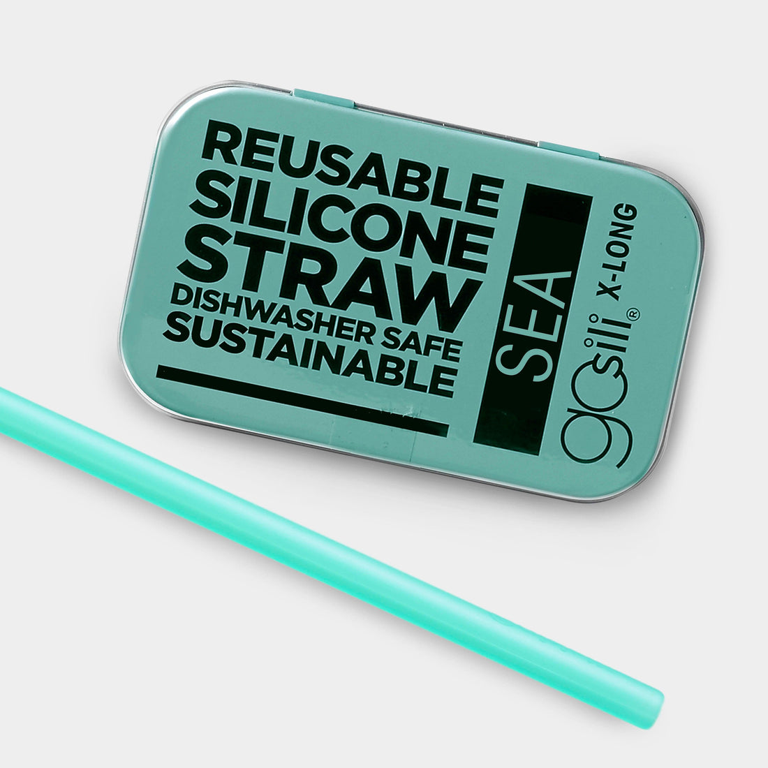 Extra-Long 10.75&quot; Reusable Silicone Straw and Travel Case, 3pk
