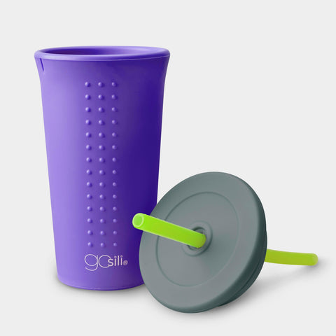 GoSili® 16oz Silicone Straw Tumbler Pint with Soft Eco-Friendly Reusable Silicone Drinking Straw