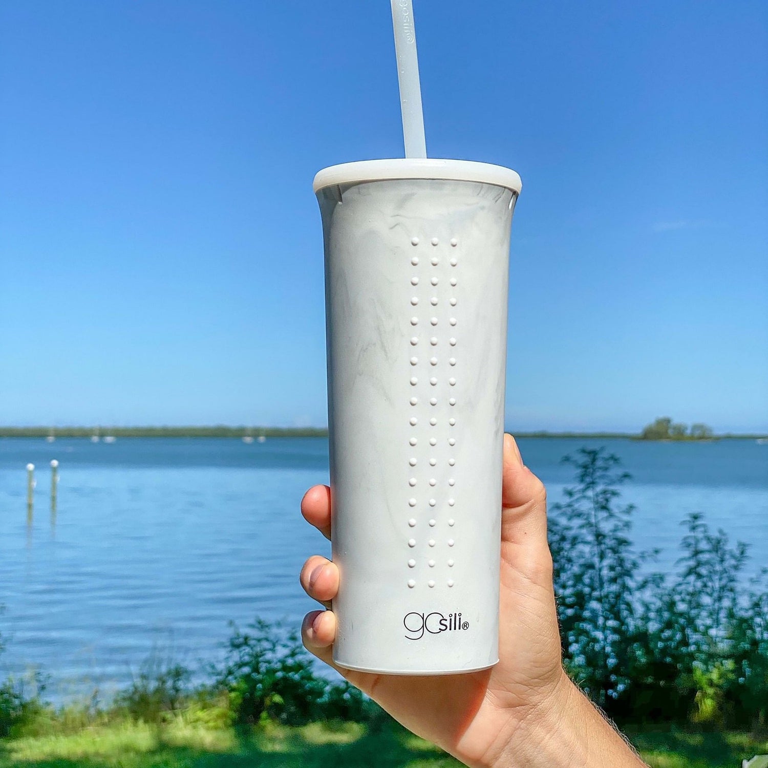 Reusable Silicone Straw Cup and Tumbler, 24oz - GoSili