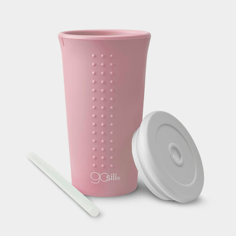 GoSili® 16oz Silicone Straw Tumbler Pint with Soft Eco-Friendly Reusable Silicone Drinking Straw