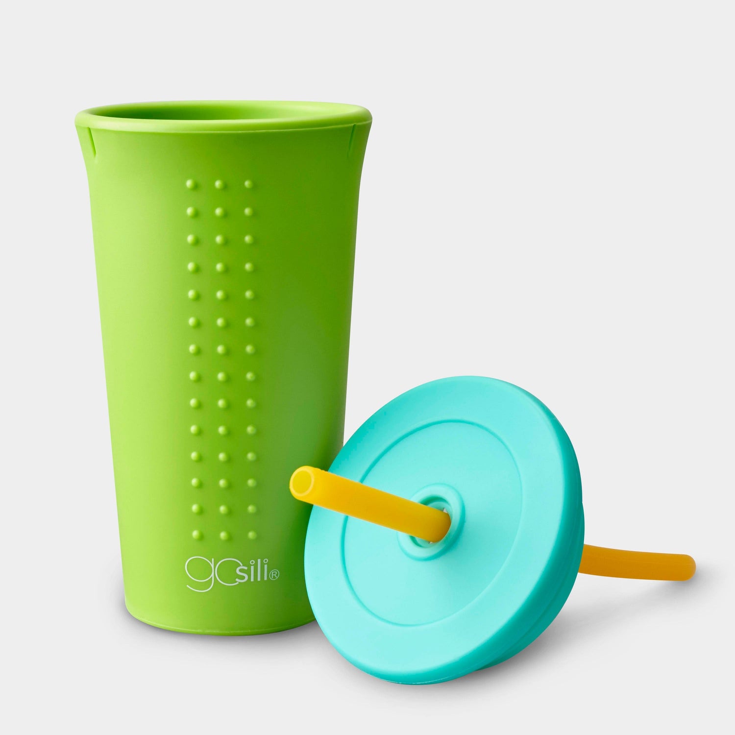 GoSili reusable silicone cup and straw set, dishwasher and microwave safe
