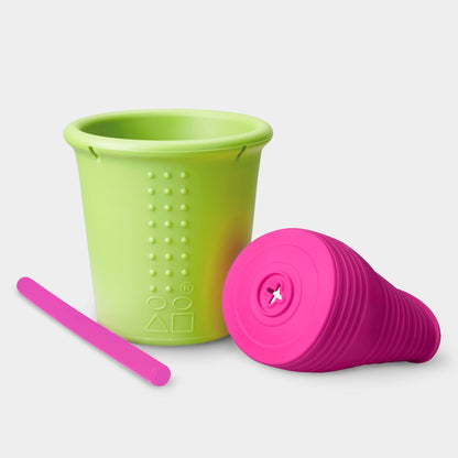 SiliKids Silicone Cup with Universal Straw Top and Drink Protector, 8oz - GoSili