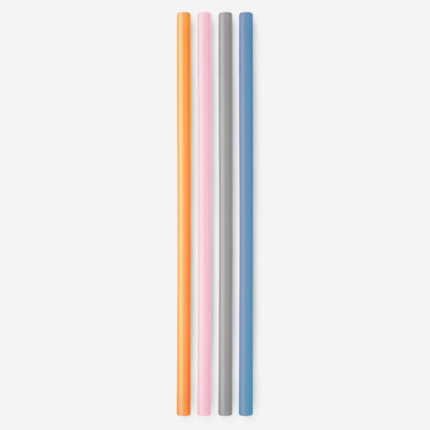 Close-up of GoSili reusable silicone straws, highlighting their soft texture and non-toxic, eco-friendly design.