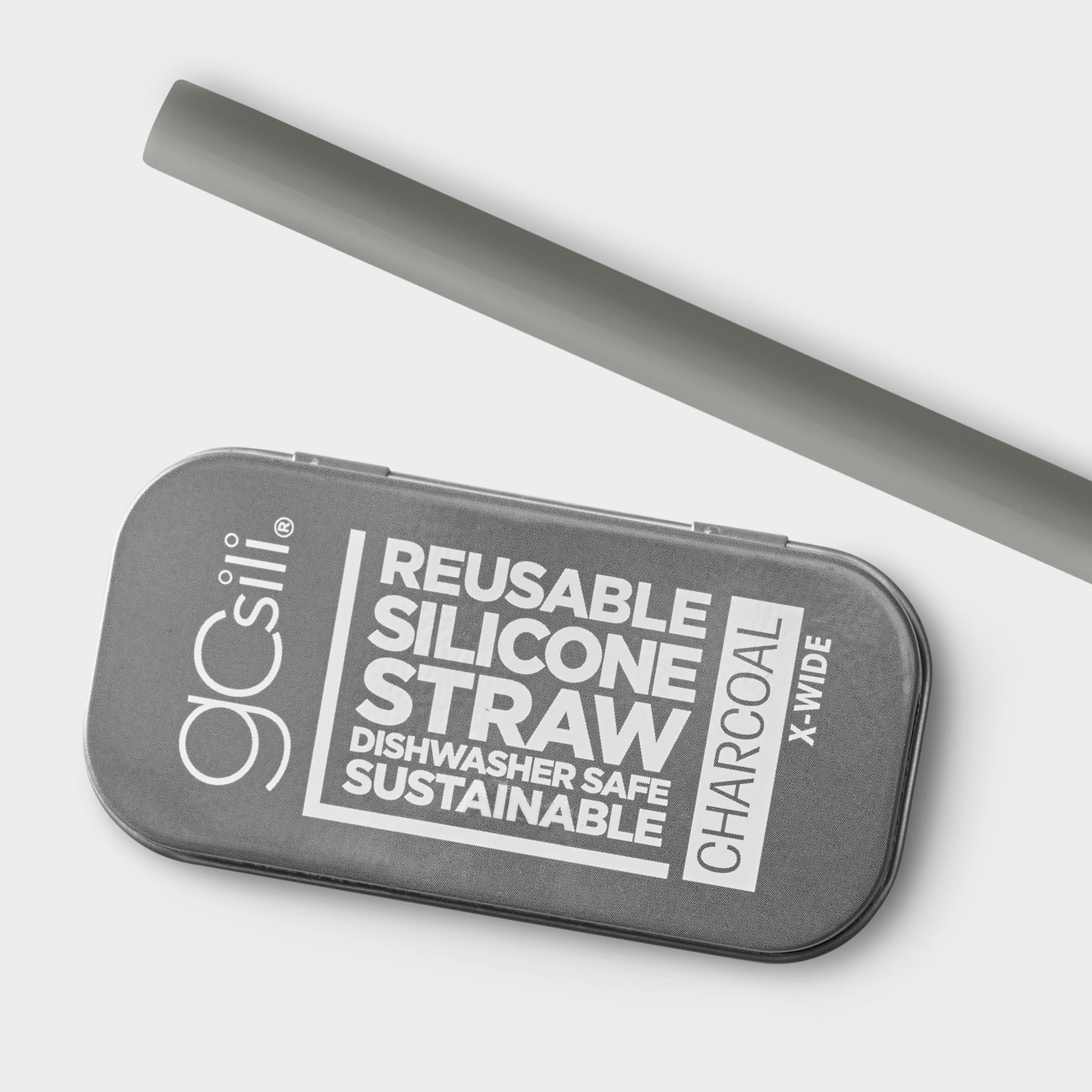 Stain-resistant, hypoallergenic GoSili silicone straw designed for durability.