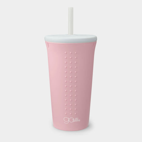 GoSili® 16oz Silicone Straw Tumbler Pint with Soft Eco-Friendly Reusable Silicone Drinking Straw