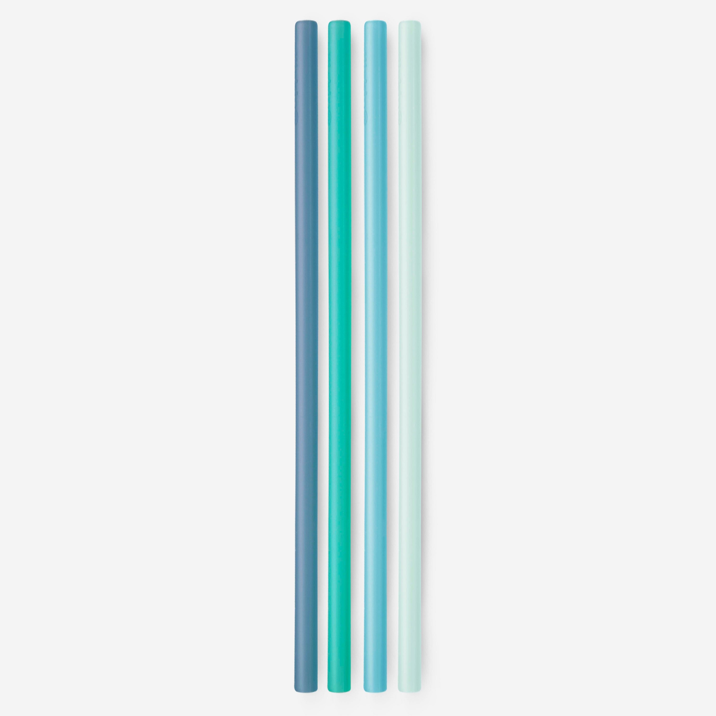 Extra-Long 10.75&quot; Reusable Silicone Straw, 4pk